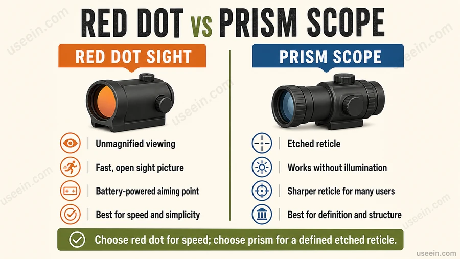 Red Dot vs Prism Scope comparison